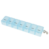 Maxbell 7 Compartments Tablet Pill Box Medicine Storage Organizer Capsule Case Blue