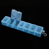 Maxbell 7 Compartments Tablet Pill Box Medicine Storage Organizer Capsule Case Blue