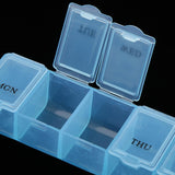 Maxbell 7 Compartments Tablet Pill Box Medicine Storage Organizer Capsule Case Blue