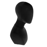 Maxbell Velvet Head Mannequin Bust (Black), Jewelry Display Model for Wigs/Scarf/ Cap/Headphone