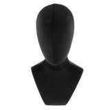 Maxbell Velvet Head Mannequin Bust (Black), Jewelry Display Model for Wigs/Scarf/ Cap/Headphone