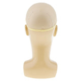 Maxbell Male Mannequin Head Wig Making Hat Display Model Stand Manikin w/ Net Cap Yellow Color