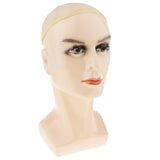 Maxbell Male Mannequin Head Wig Making Hat Display Model Stand Manikin w/ Net Cap Skin Color
