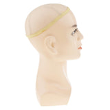 Maxbell Male Mannequin Head Wig Making Hat Display Model Stand Manikin w/ Net Cap Skin Color