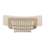 Maxbell Maxbell 10 Pieces 9 Teeth Snap-Comb Wig Hair Extension Clips with Rubber Back White