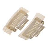 Maxbell Maxbell 10 Pieces 9 Teeth Snap-Comb Wig Hair Extension Clips with Rubber Back White