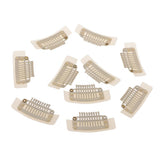 Maxbell Maxbell 10 Pieces 9 Teeth Snap-Comb Wig Hair Extension Clips with Rubber Back White