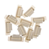 Maxbell Maxbell 10 Pieces 9 Teeth Snap-Comb Wig Hair Extension Clips with Rubber Back White