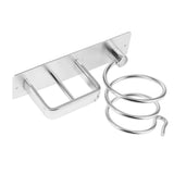 Space Aluminum Wall Mounted Hair Dryer Shelf Rack Hanger Straightener Organizer Hair Styling Tool Holder Set