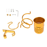 Maxbell Maxbell Wall Mount Hair Dryer Hanging Spiral Rack Blow Dryer Holder w/ Cup Bathroom Gold