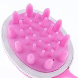 Maxbell Maxbell Soft Silicone Oval Shampoo Scalp Head Hair Massage Massager Brush Comb Pink