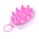 Maxbell Maxbell Soft Silicone Oval Shampoo Scalp Head Hair Massage Massager Brush Comb Pink