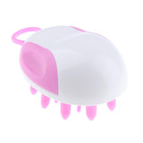 Maxbell Maxbell Soft Silicone Oval Shampoo Scalp Head Hair Massage Massager Brush Comb Pink
