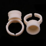 Maxbell Lot 100pcs Silicone Pigment Rings Tattoo Ink Cups Makeup Ring Glue Holder M