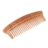 Maxbell Maxbell Wood Fine Tooth Anti-static Mahogany Comb Head Massage Wooden Combs J16e
