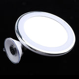 4x6.7" LED Shower Cosmetic Shaving Suction Mirror 10x Magnification 360 Swivel