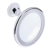 4x6.7" LED Shower Cosmetic Shaving Suction Mirror 10x Magnification 360 Swivel