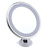4x6.7" LED Shower Cosmetic Shaving Suction Mirror 10x Magnification 360 Swivel