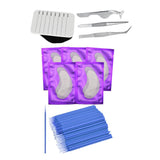 Maxbell Maxbell False Eyelashes Extensions Kit Eye Gel Pad Micro Brushes Tweezers Set Blue