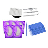 Maxbell Maxbell False Eyelashes Extensions Kit Eye Gel Pad Micro Brushes Tweezers Set Blue