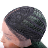 Maxbell 14'' Natural Silky Synthetic Long Straight Wigs Middle Part Lace Front Wig