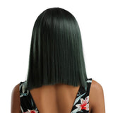 Maxbell 14'' Natural Silky Synthetic Long Straight Wigs Middle Part Lace Front Wig