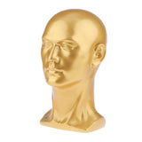 Maxbell Male Mannequin Manikin Head Glasses Caps Wigs Jewelry Display Stand Model Gold