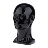 Maxbell Maxbell Male Mannequin Manikin Head Glasses Caps Wigs Jewelry Display Stand Model Matte Black