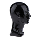 Maxbell Maxbell Male Mannequin Manikin Head Glasses Caps Wigs Jewelry Display Stand Model Matte Black