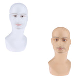 Maxbell Mannequin Head Male Pro Cosmetology Wigs Hats Necklace Display Model White