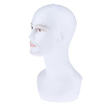 Maxbell Mannequin Head Male Pro Cosmetology Wigs Hats Necklace Display Model White