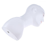 Maxbell Mannequin Head Male Pro Cosmetology Wigs Hats Necklace Display Model White