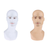 Maxbell Mannequin Head Male Pro Cosmetology Wigs Hats Necklace Display Model White