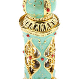 Maxbell Maxbell Vintage Heart Pattern Ancient Antique Empty Refillable Perfume Bottle Aqua