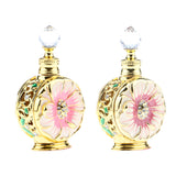 Maxbell Maxbell Vintage Antique Empty Refillable Perfume Essential Oil Bottle Container Red Gold