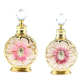 Maxbell Maxbell Vintage Antique Empty Refillable Perfume Essential Oil Bottle Container Red Gold
