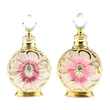 Maxbell Maxbell Vintage Antique Empty Refillable Perfume Essential Oil Bottle Container Red Gold