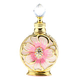 Maxbell Maxbell Vintage Antique Empty Refillable Perfume Essential Oil Bottle Container Pink Gold
