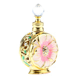 Maxbell Maxbell Vintage Antique Empty Refillable Perfume Essential Oil Bottle Container Pink Gold