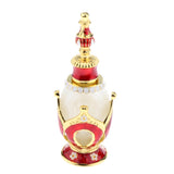 Maxbell Maxbell Vintage Crown Pattern Empty Glass Refillable Perfume Bottle Container Red Gold