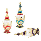 Maxbell Maxbell Vintage Crown Pattern Empty Glass Refillable Perfume Bottle Container Red Gold
