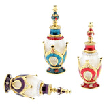 Maxbell Maxbell Vintage Crown Pattern Empty Glass Refillable Perfume Bottle Container Red Gold