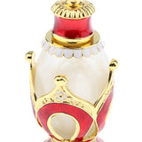 Maxbell Maxbell Vintage Crown Pattern Empty Glass Refillable Perfume Bottle Container Red Gold