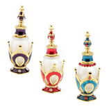 Maxbell Maxbell Vintage Crown Pattern Empty Glass Refillable Perfume Bottle Container Red Gold