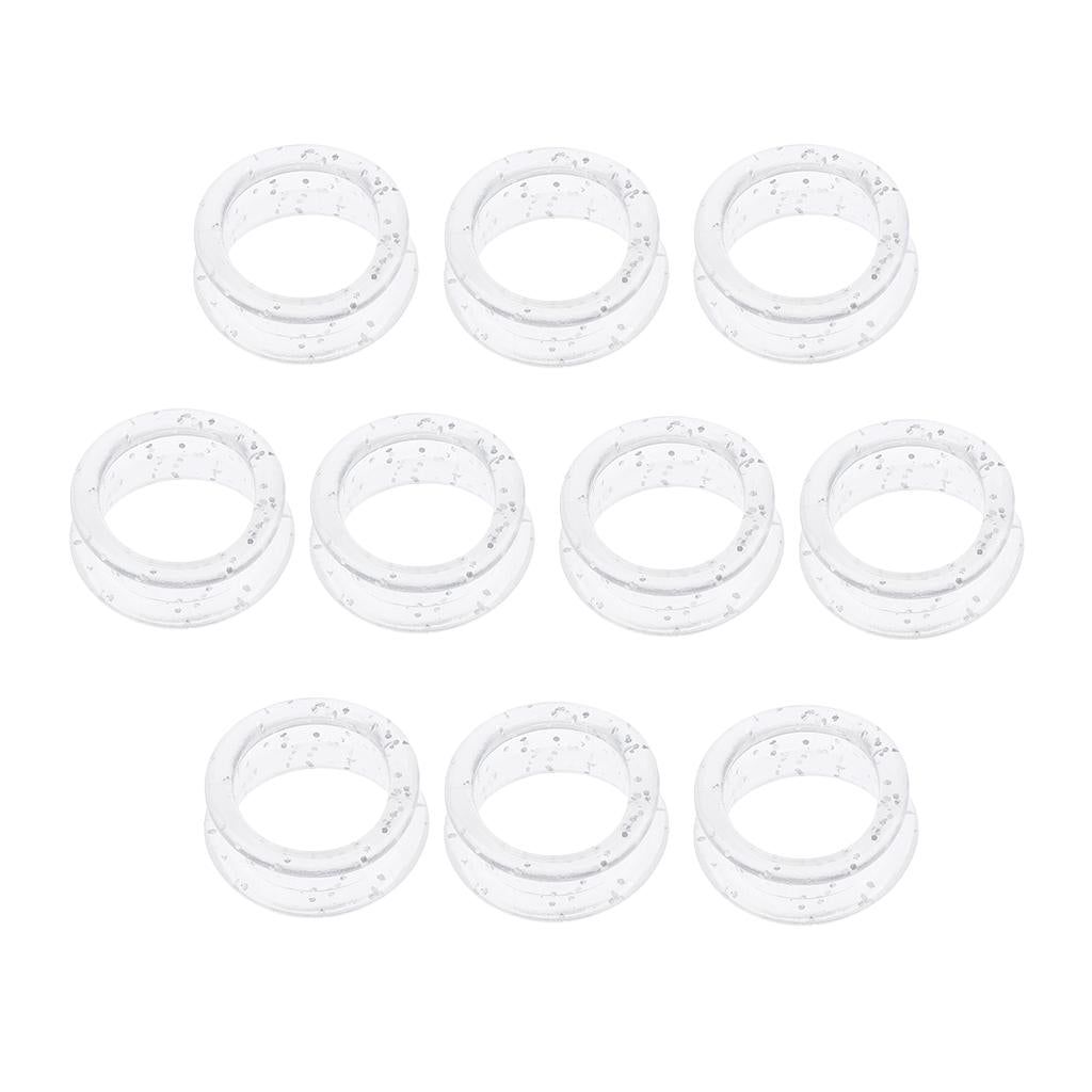 Maxbell Maxbell 10 Pieces Soft Rubber Scissors Shears Finger Rings Grips for Salon Barber White