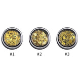 Maxbell 3 Box DIY Nail Art Glitter Metal Nails Tips Christmas 3D Nail Art Charm Gold