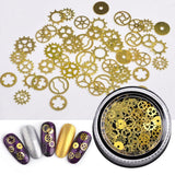 Maxbell 3 Box DIY Nail Art Glitter Metal Nails Tips Christmas 3D Nail Art Charm Gold