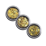 Maxbell 3 Box DIY Nail Art Glitter Metal Nails Tips Christmas 3D Nail Art Charm Gold