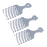 Maxbell Maxbell Salon Plastic Afro Curly Hair Lift Pick Detangler Hair Styling Comb Sliver