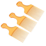 Maxbell Maxbell Salon Plastic Afro Curly Hair Lift Pick Detangler Hair Styling Comb Orange